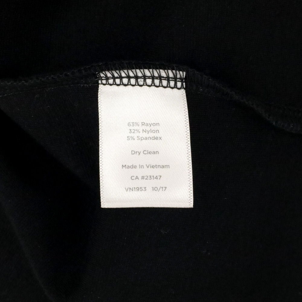 Talbots RSVP Dress Petites 12P Black Stretch Knit Sheath Zip Ruffles Sleeveless - Picture 8 of 15